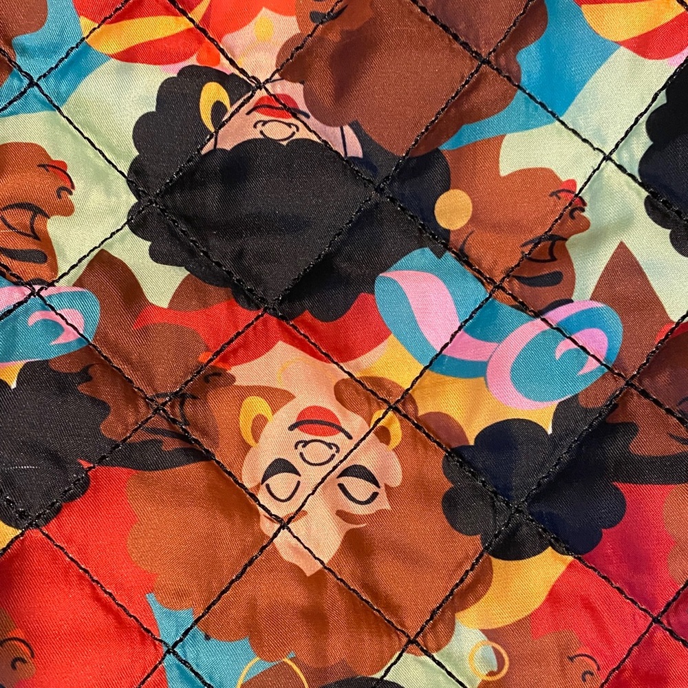 Black paper party quilted tote bag - Picture 2 of 7